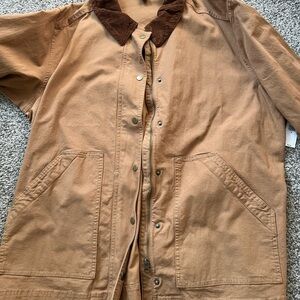 NWT Women’s Dark Tan Barn Jacket with Brown Collar
